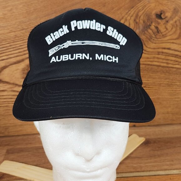 Vintage Black Powder Shop Auburn Michigan Snapback Trucker Hat By Youngan Mesh - Picture 1 of 8